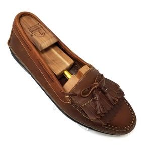 Johnston & Murphy Brown Leather Kilt/Tassel Loafer